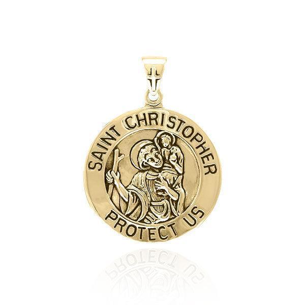 Saint Christopher Gold Vermeil Plate on Silver Pendant VPD4563