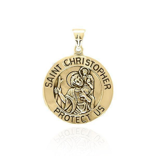 Saint Christopher Gold Vermeil Plate on Silver Pendant VPD4563