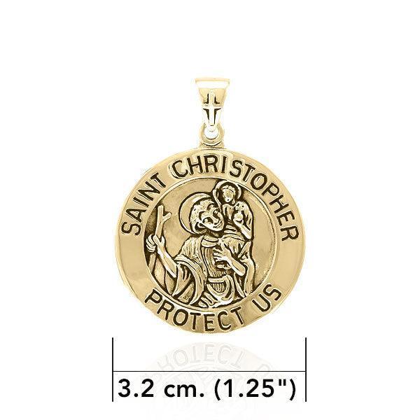 Saint Christopher Gold Vermeil Plate on Silver Pendant VPD4563