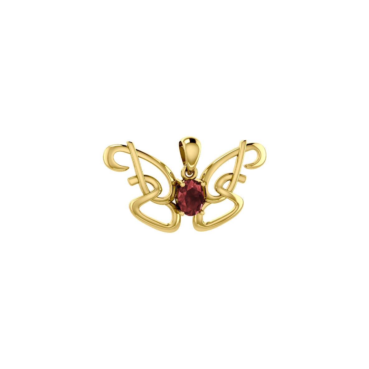 Peter Stone Identity Butterfly Gold Vermeil Plate on Sterling Silver Pendant with Gemstone VPD6428