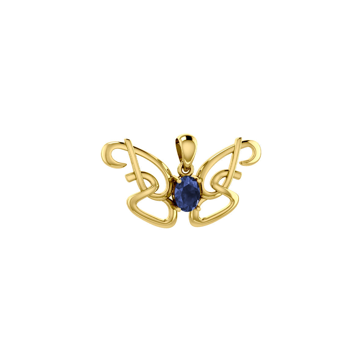 Peter Stone Identity Butterfly Gold Vermeil Plate on Sterling Silver Pendant with Gemstone VPD6428