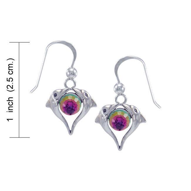 Dolphin Love Sterling Silver Earrings WE234