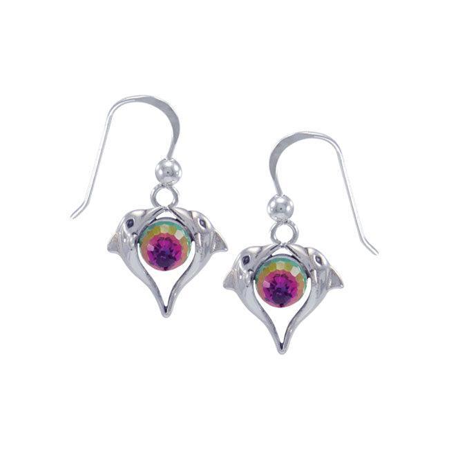 Dolphin Love Sterling Silver Earrings WE234