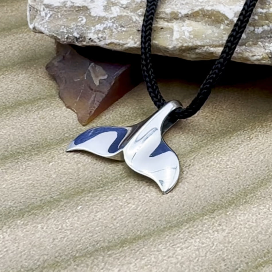 Whale Tail Sterling Silver Pendant WP034