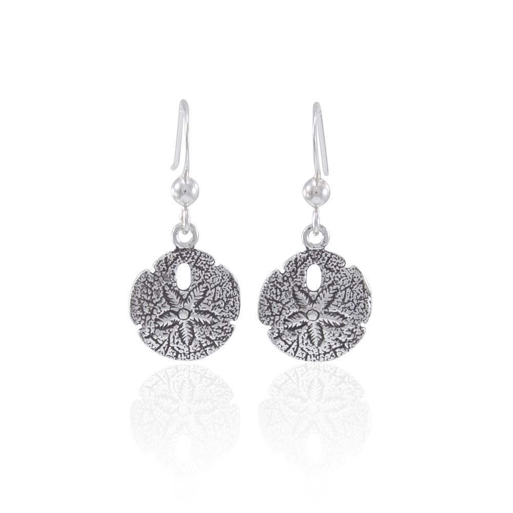 Wear your Sand Dollar of Memories ~ Sterling Silver Jewelry Hook Earrings JE233