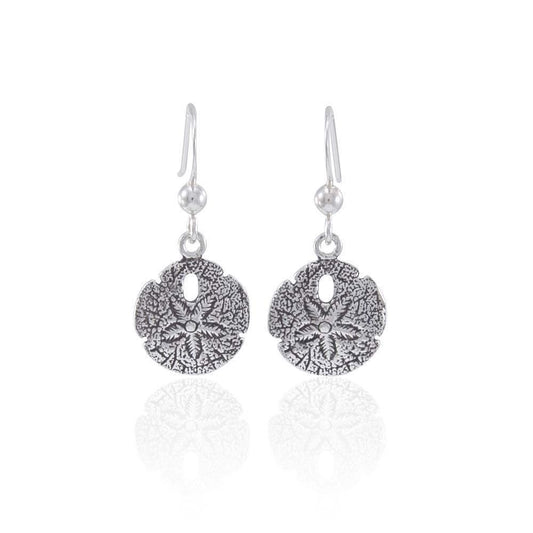 Wear your Sand Dollar of Memories ~ Sterling Silver Jewelry Hook Earrings JE233