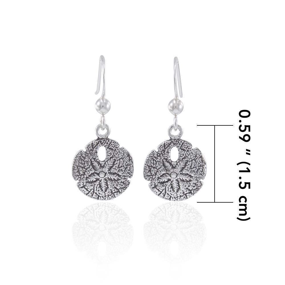 Wear your Sand Dollar of Memories ~ Sterling Silver Jewelry Hook Earrings JE233