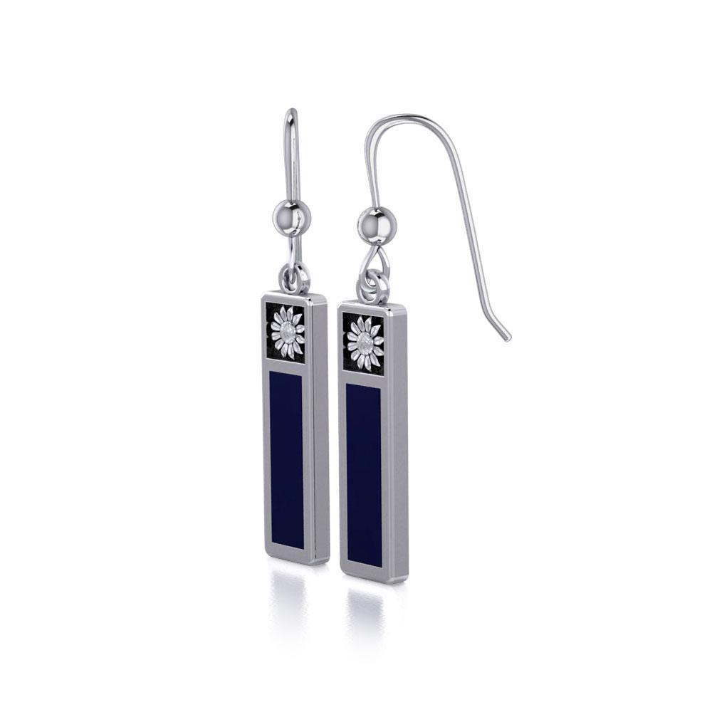 Flower Rectangle Cabochon Earrings JE266