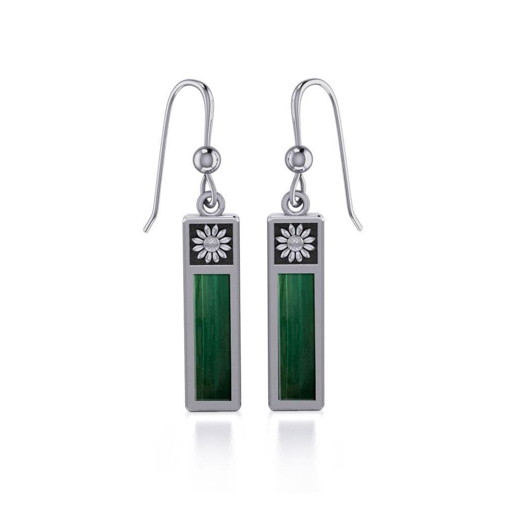 Flower Rectangle Cabochon Earrings JE266