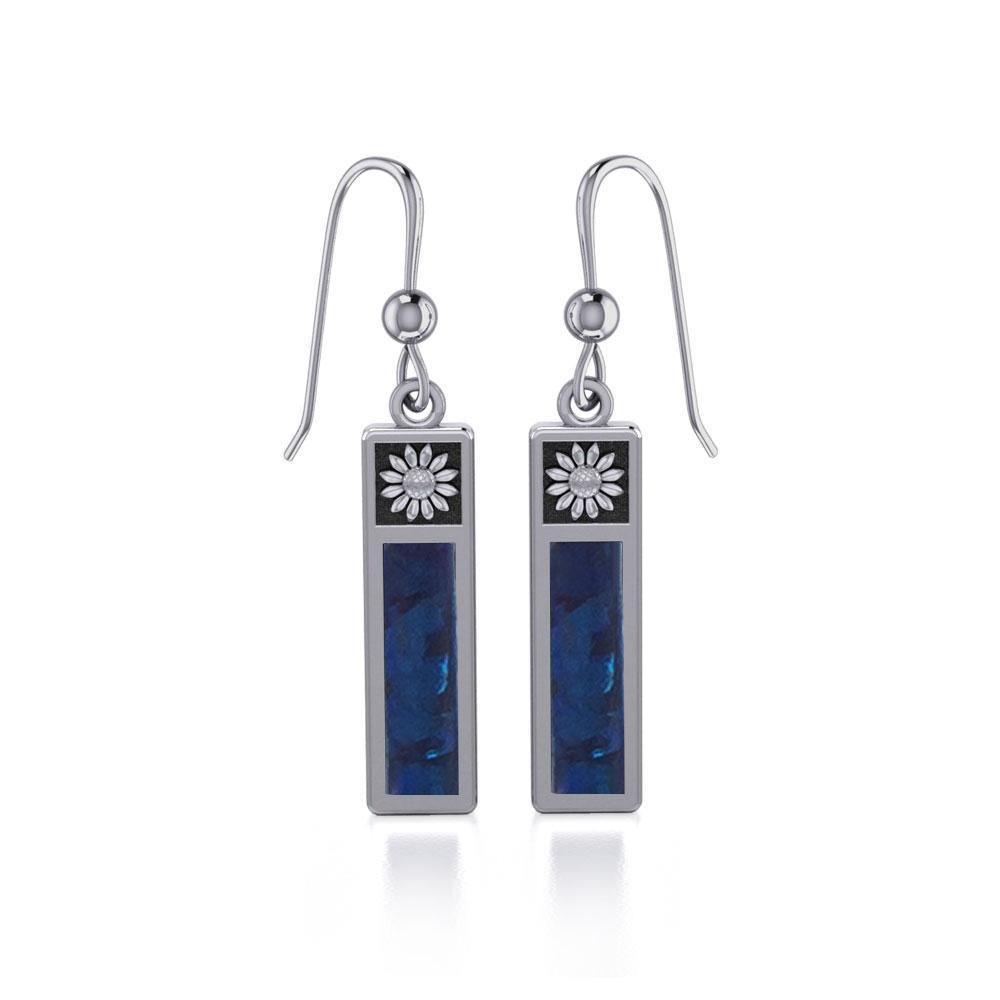 Flower Rectangle Cabochon Earrings JE266