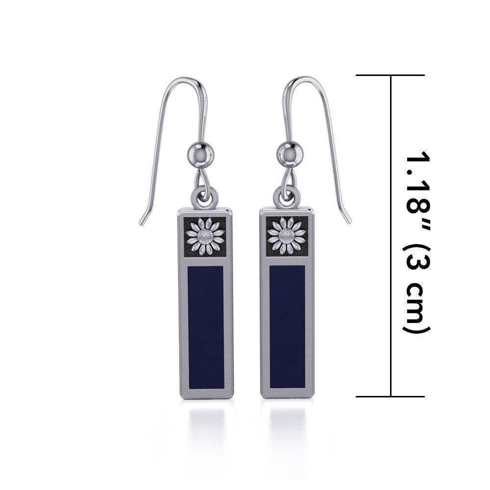 Flower Rectangle Cabochon Earrings JE266