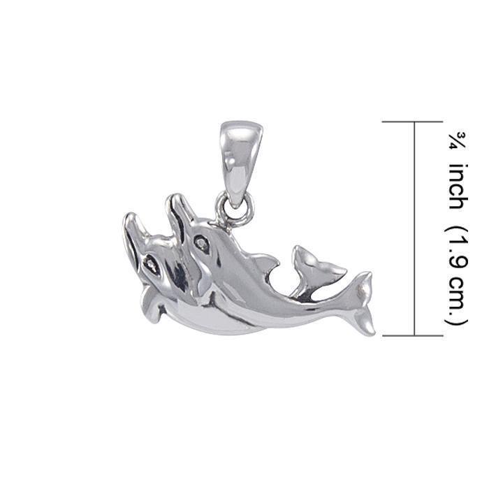 Dolphin Love Silver Pendant JP061