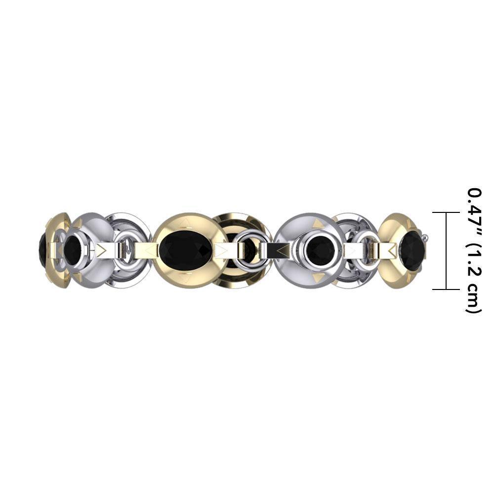 Black Magic Elegant Ovals Silver & Gold Bracelet MBL094