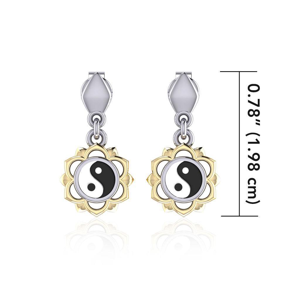 Yin Yang Chakra Silver and Gold Post Earring MER1691-YY