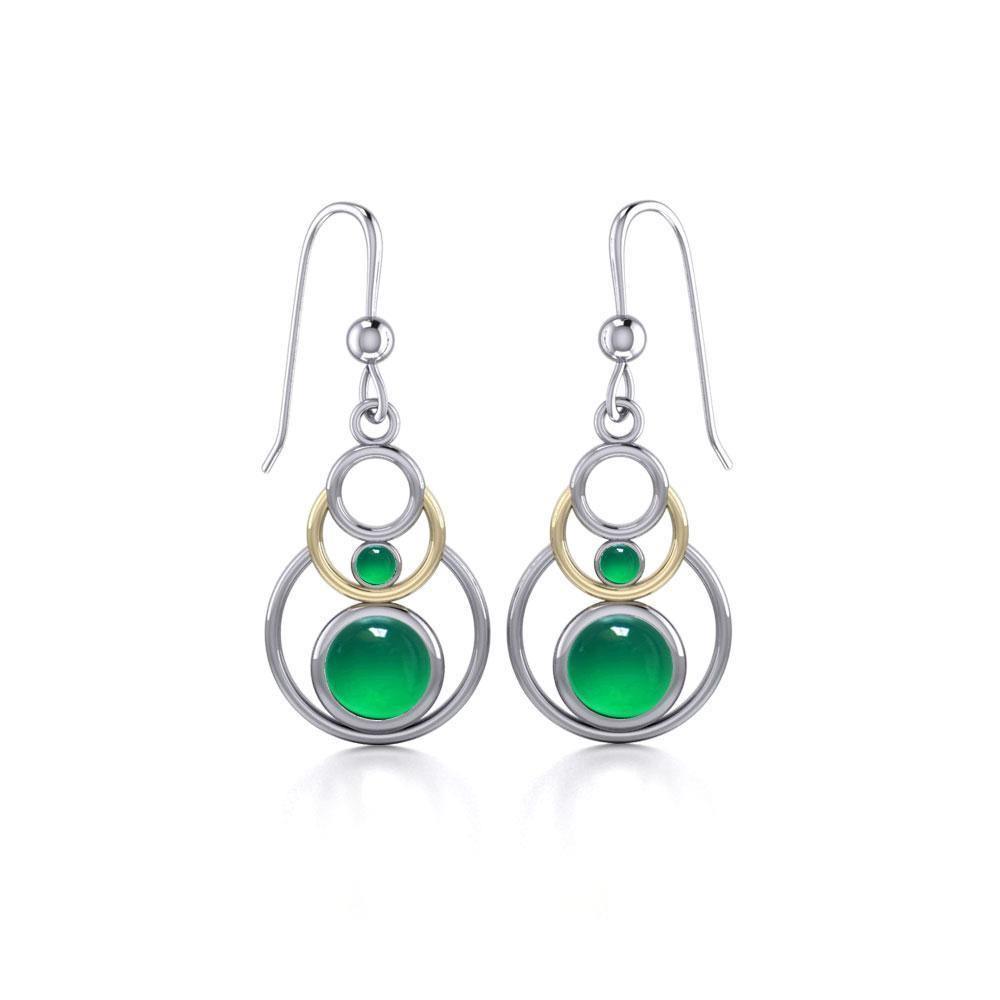 Black Magic Concentric Circles Silver & Gold Earrings MER356