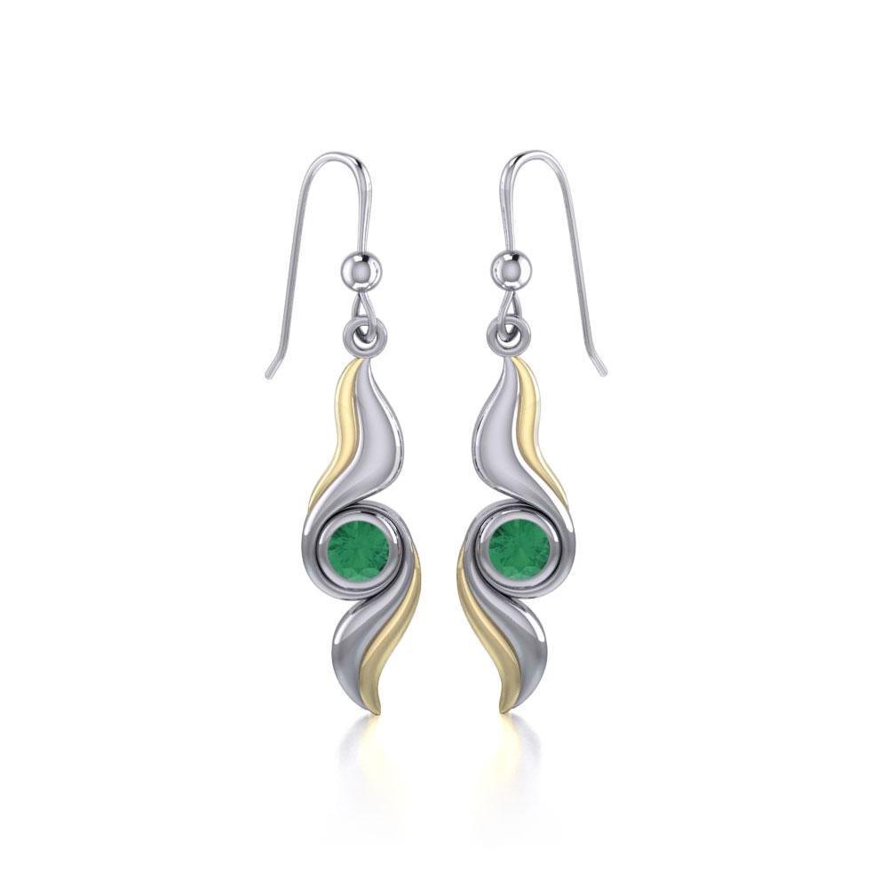 Black Magic Waves Silver & Gold Earrings MER391