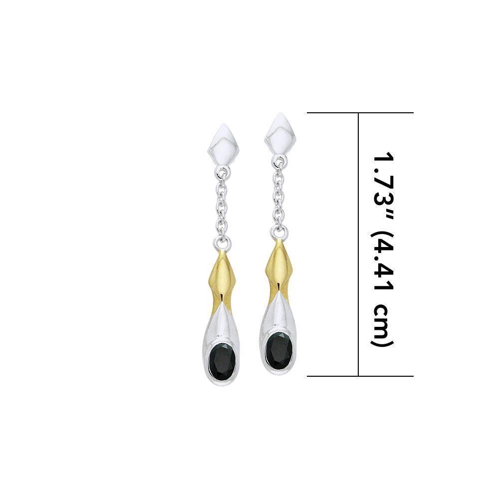 Black Magic Silver & Gold Earrings MER406