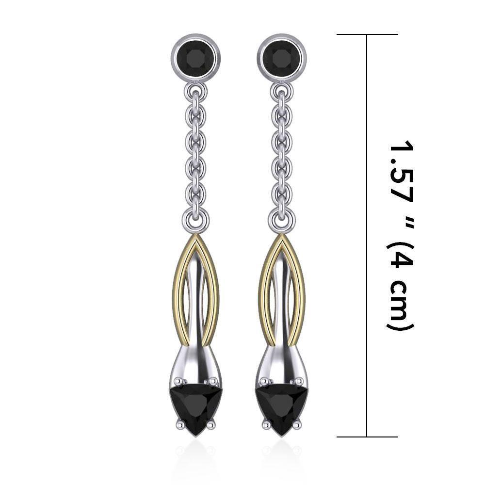 Blaque Silver & Gold Earrings with Gemstones MER408
