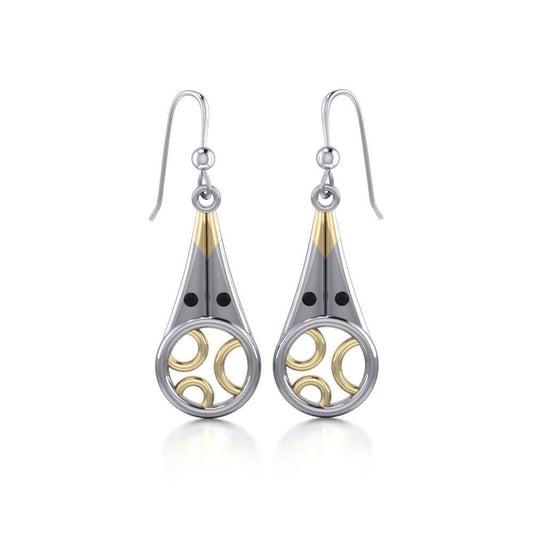 Black Magic Art Deco Silver & Gold Earrings MER411