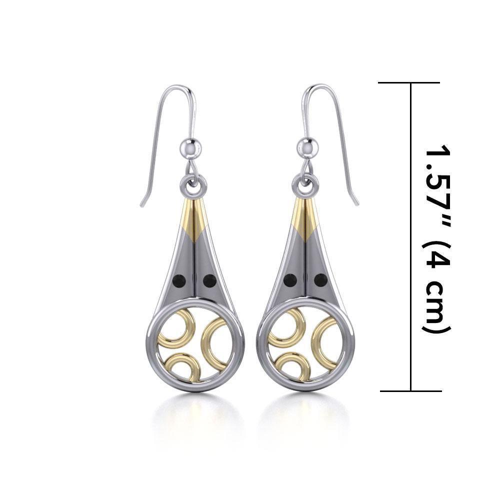 Black Magic Art Deco Silver & Gold Earrings MER411
