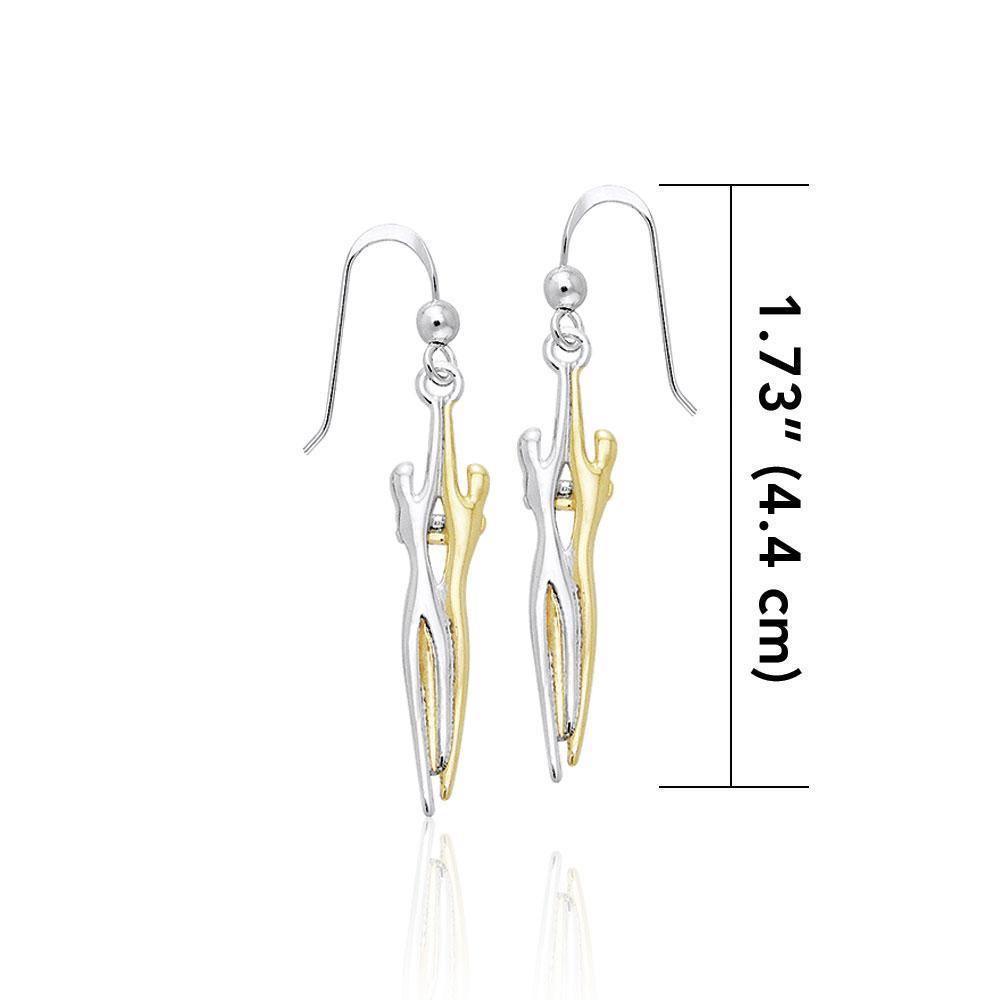 Venus and Mars Gold and Silver Earrings MER507