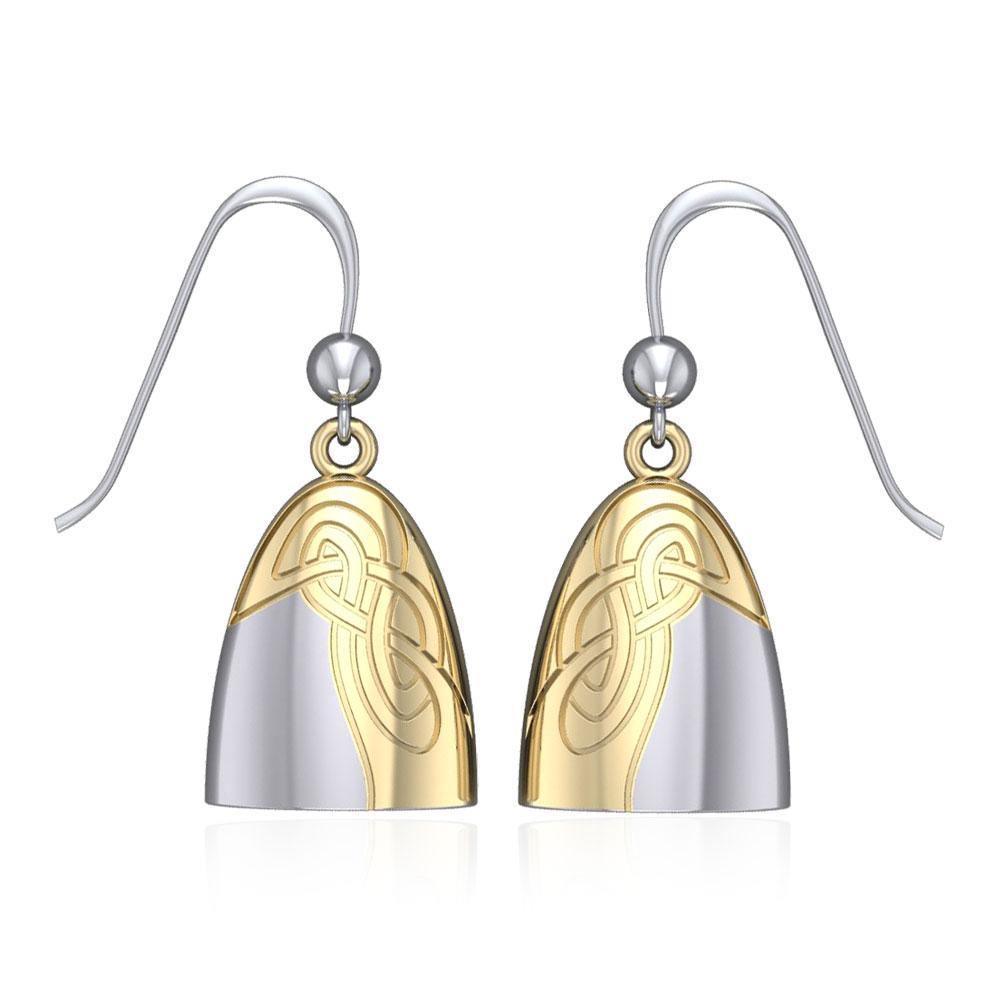 Danu Silver and Gold Celtic Knotwork Earrings MER549