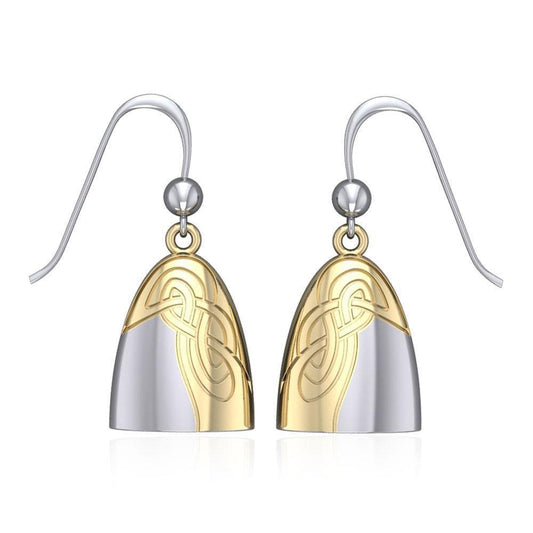 Danu Silver and Gold Celtic Knotwork Earrings MER549