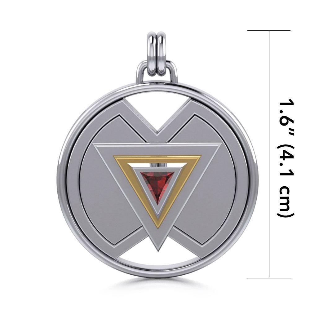 Symbol Of Femininity Silver and Gold Accent Pendant by Sibylle Grummes Unruh MPD1239