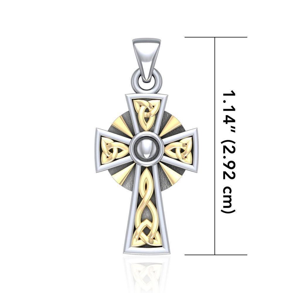 Celtic Cross Silver & Gold Pendant MPD1806