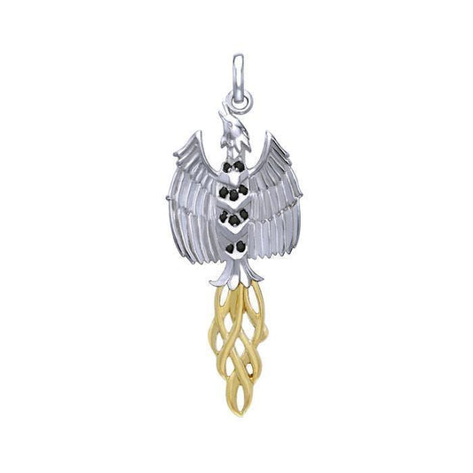 Rising Phoenix Silver and Gold Accent Pendant MPD2911