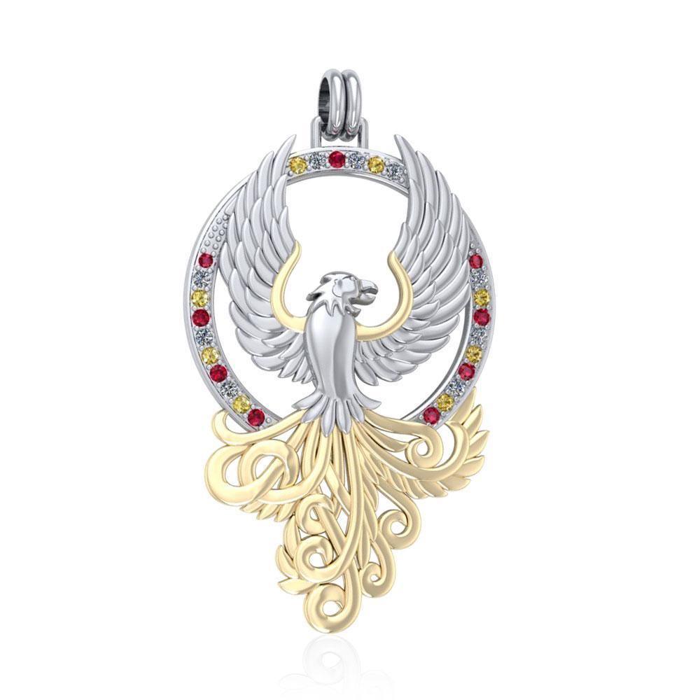 Majestic Phoenix Silver and Gold Pendant MPD2916