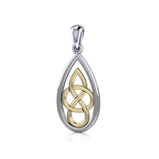 Modern Celtic Knot Silver and Gold Pendant MPD4197
