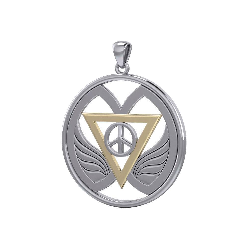 Peace of Feminine Power Silver and Gold Accent Pendant MPD5133
