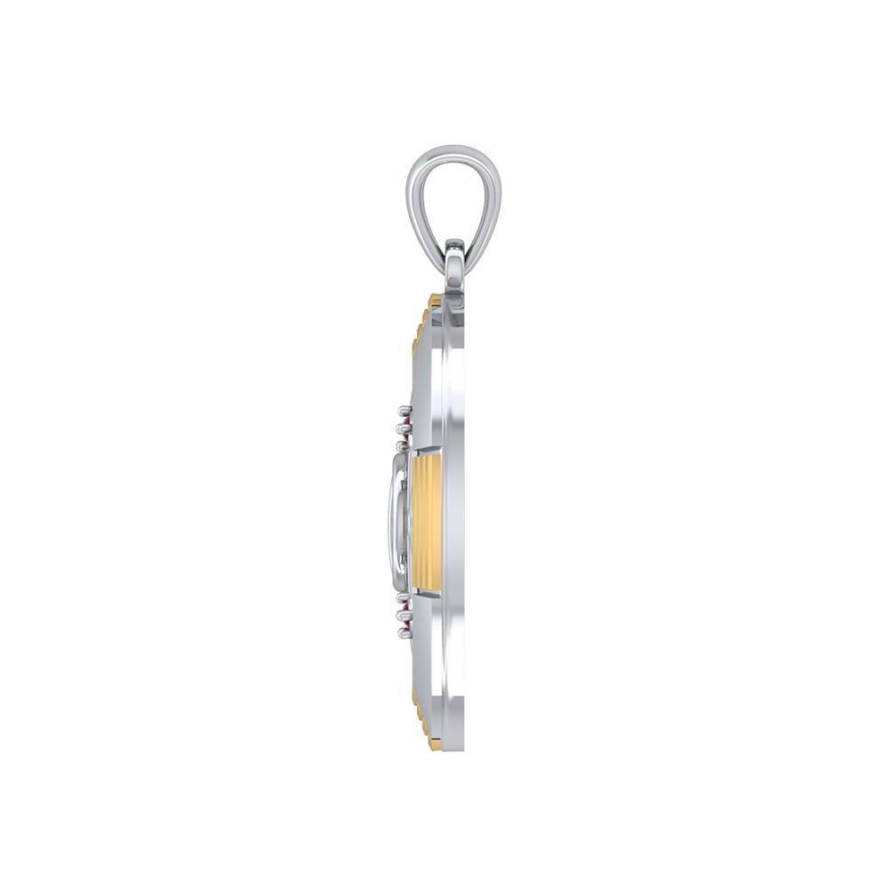 Peace Centralization Sterling Silver Pendant Jewelry with 14K Gold Vermeil Accent and Gemstones MPD5143
