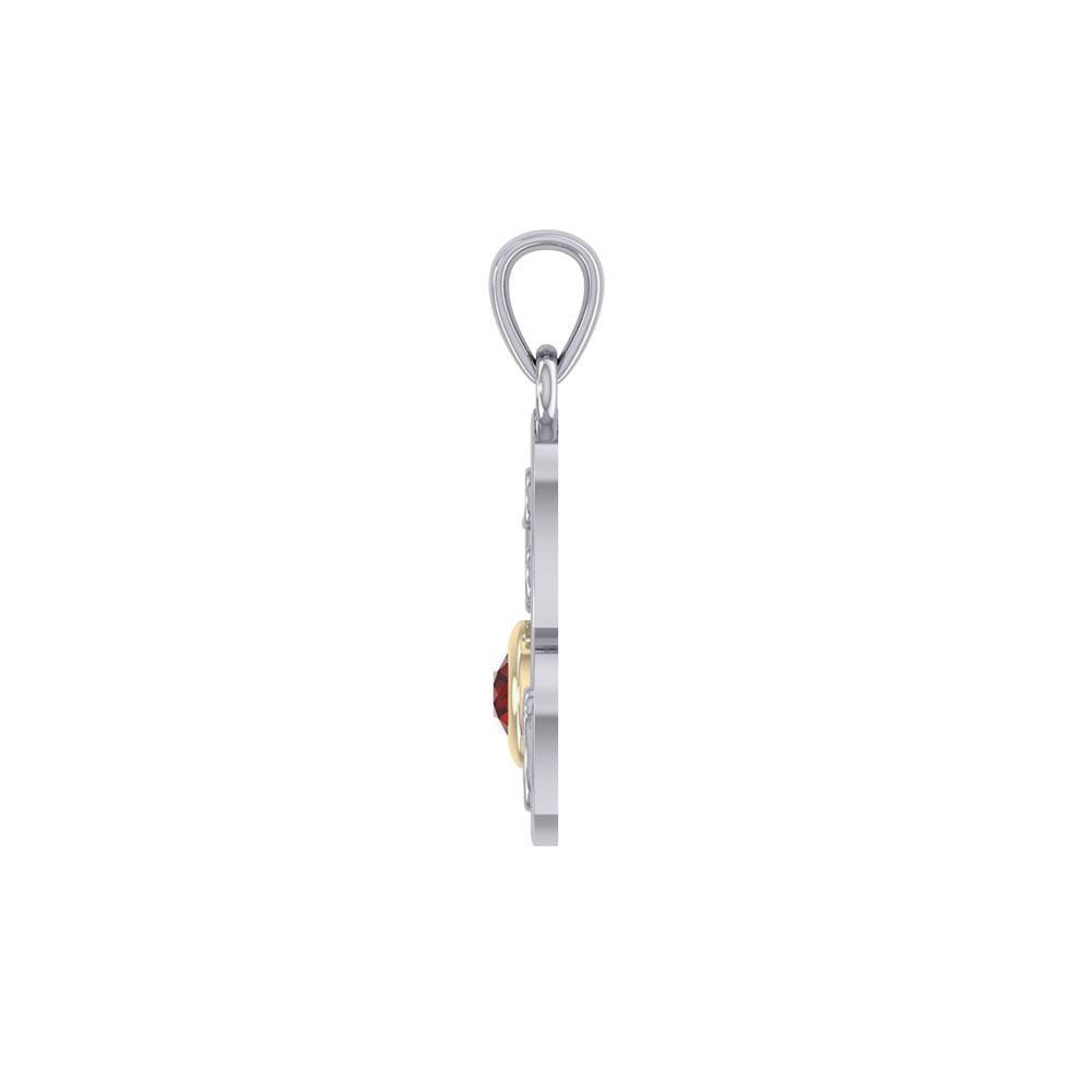 HBD Happy Birthday Monogramming Trinity Knot Silver and Gold Gemstone Pendant MPD5163