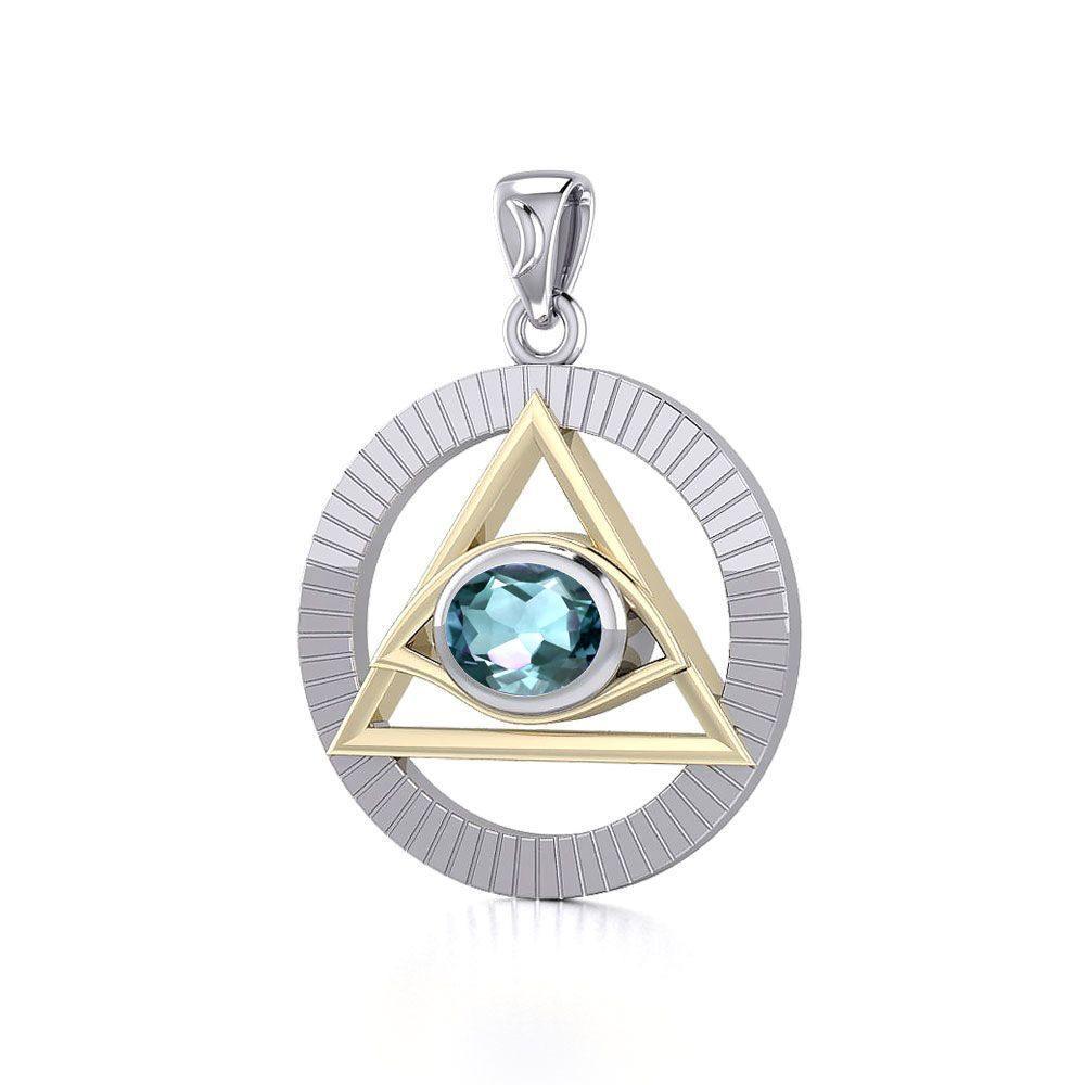 Eye of The Pyramid Silver and Gold Pendant MPD5297