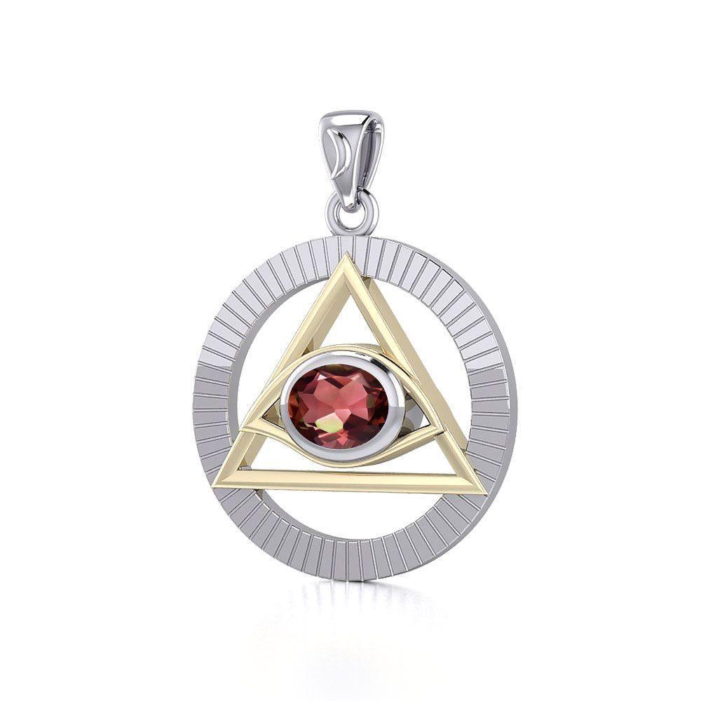 Eye of The Pyramid Silver and Gold Pendant MPD5297