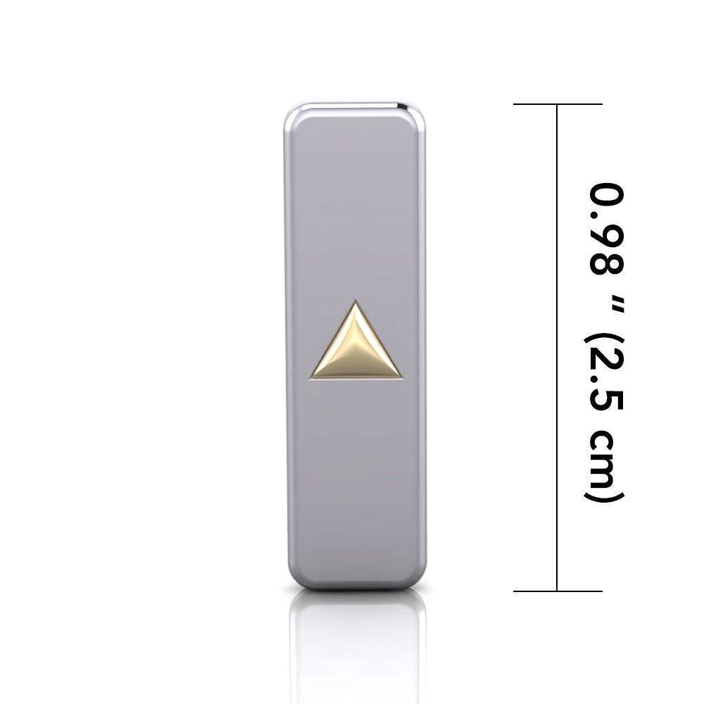 Enhance the power of three ~ Sterling Silver Power Triangle Pendant Jewelry in 14k Gold Accent MPD567