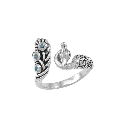 Magnificent Peacock with Gemstone Tail Ring TRI1813