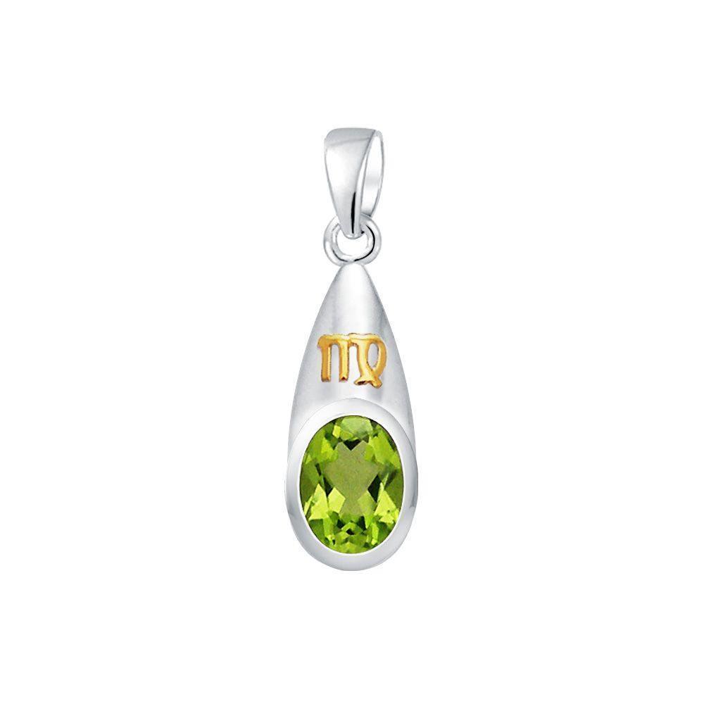 Virgo Zodiac Symbol Silver and Gold Pendant MPD819
