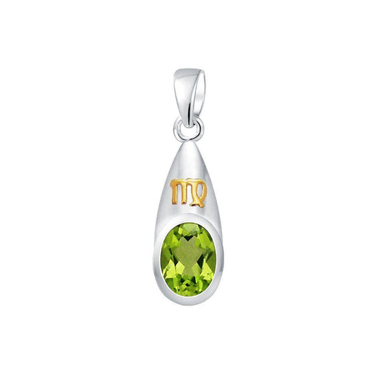 Virgo Zodiac Symbol Silver and Gold Pendant MPD819