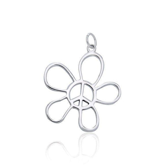 Flower Peace Silver Charm TCM398