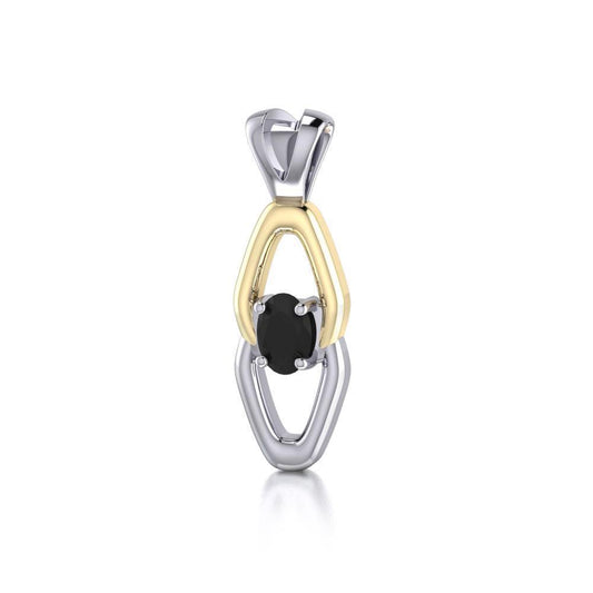 Black Magic Interlocking Silver & Gold Pendant MPD839