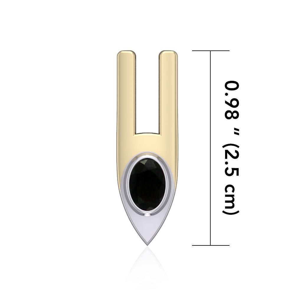 Black Magic Contemporary Silver & Gold Pendant MPD840