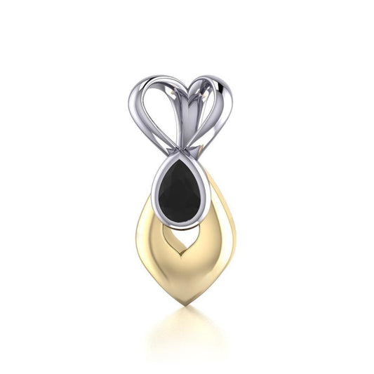 Black Magic Contemporary Silver & Gold Pendant MPD841