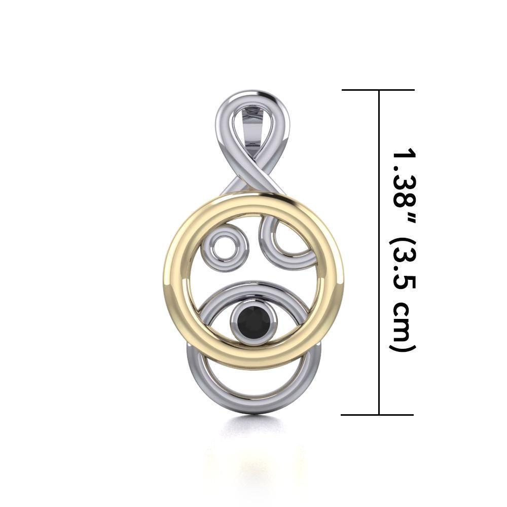 Black Magic Contemporary Silver & Gold Pendant MPD869