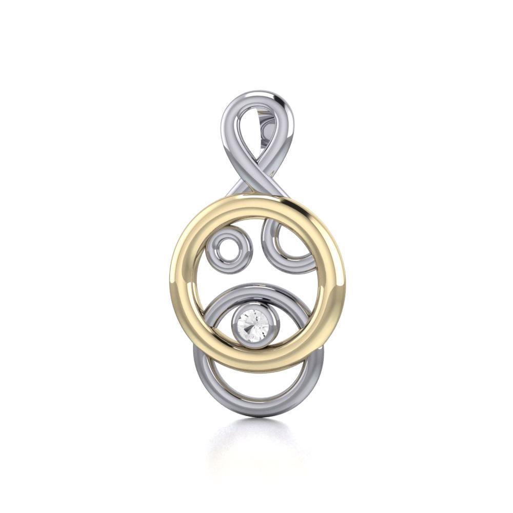 Black Magic Contemporary Silver & Gold Pendant MPD869