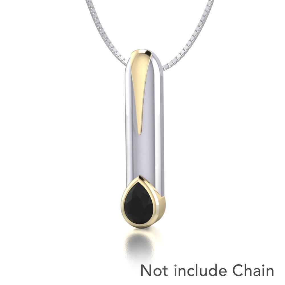 Black Magic Contemporary Silver & Gold Pendant MPD880