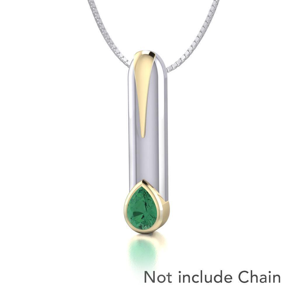 Black Magic Contemporary Silver & Gold Pendant MPD880