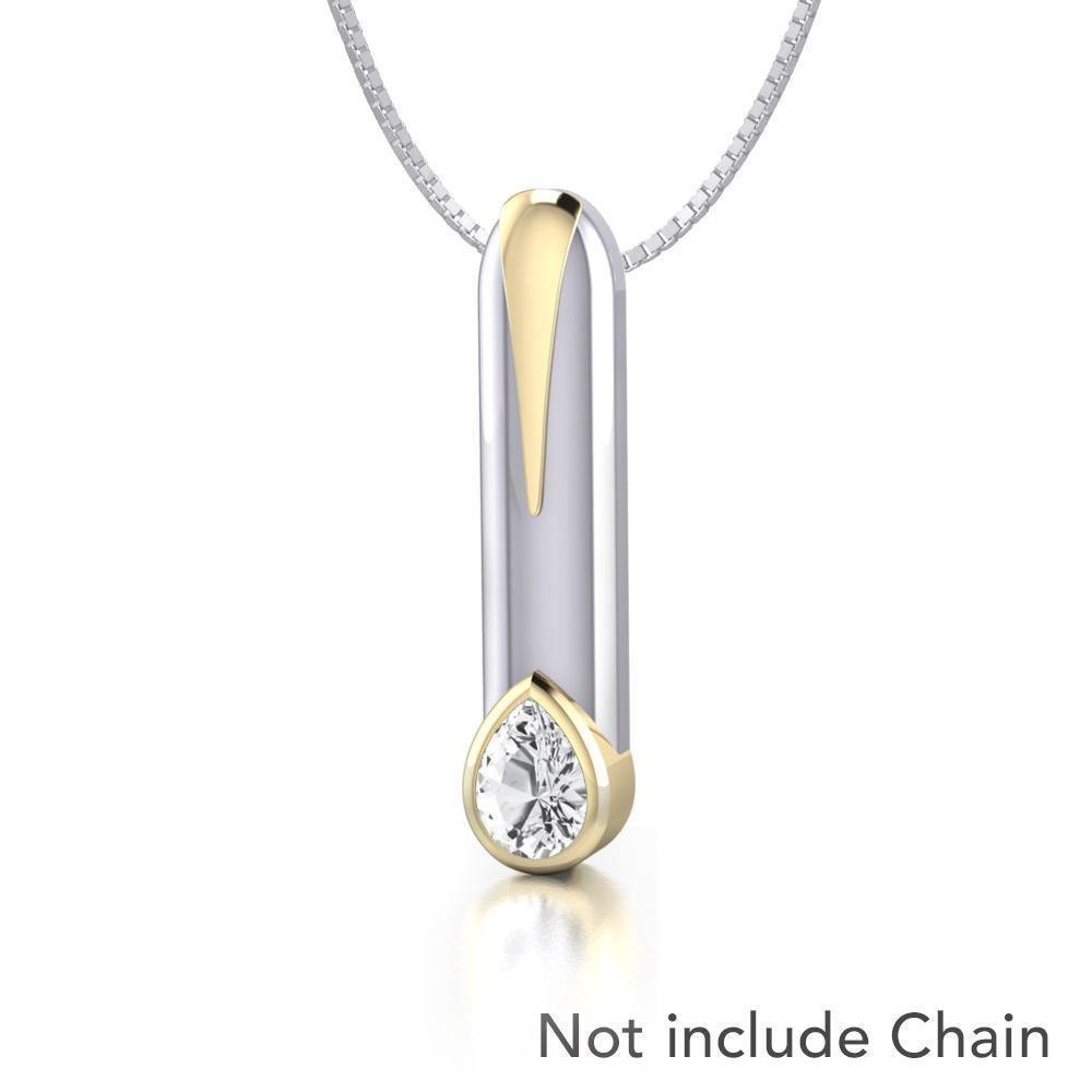 Black Magic Contemporary Silver & Gold Pendant MPD880